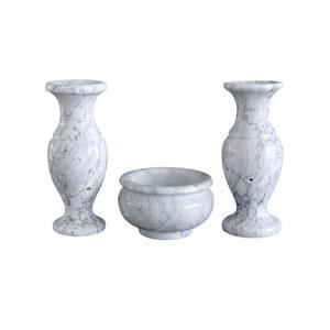 납골당 꽃항아리 돌화병 묘지 소품 묘지화병 38cm세트1 2개 스톤 향로 17 5cm