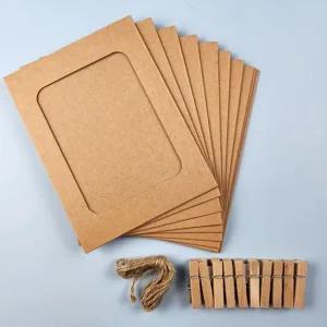 페이퍼 프레임 세트 미니 사진걸이 크라프트 종이 사진 액자 10p 인테리어 벽걸이 벽장식 가랜드 꾸미기