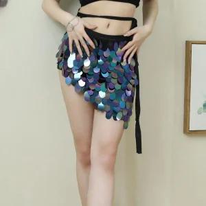 밸리댄스의상 스팽글 힙 스카프 탑 스커트 상의