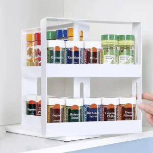 주방 2단 회전식 선반 양념통 조미료 정리대 RD-10531