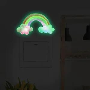 단열벽지 보온 만화 무지개 구름 야광 스위치 스티커 아이 방 벽 데칼 거실 침실 벽화