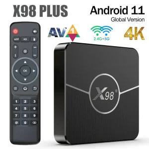 셋톱박스 X98 Plus 안드로이드 11 TV 박스 Amlogic S905W2 AV1 24G 5G 듀얼 Wifi BT50 4GB 32GB64GB 4K 미
