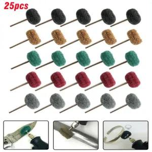 전동드릴사포 25개 미니 드릴 연마 브러시 Dremel 세트 3mm235mm 나일론 섬유 휠