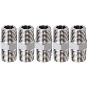 조이튜브 1/4인치 수컷에서 수컷 NPT 육각 니플 304 스테인리스 스틸 나사산 파이프 피팅(5팩)