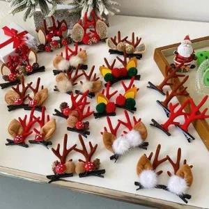 크리스마스핀 산타 루돌프 미니 집게핀