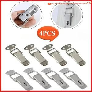 4Pcs 래치 오리 입 버클 후크 나무 상자 Hasps 클램프 스테인레스 스틸 스프링 걸쇠로드 드로우 토글