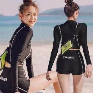 여성 크롭 래쉬가드 슬림 반팔 휴양지 여성 래쉬가드 여름 수영복 비키니 투피스 레깅스 상하의 반바지