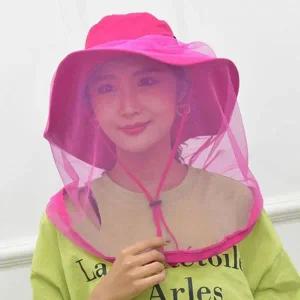 액티브 방충모자(핑크) 등산 낚시 농사 방충모자