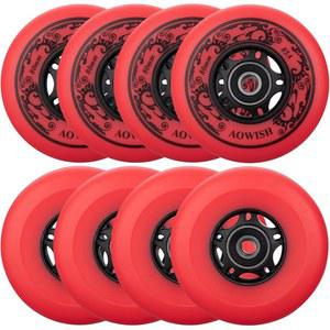 [미국배송] AOWISH 8팩 인라인 스케이트 교체 휠 85A 실외 아스팔트 포뮬러 롤러 블레이드 실내 베어링 ABEC-9 및 플로팅 스페이서