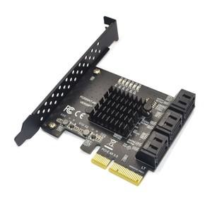 6포트 SATA 3 PCI Express 확장 카드 PCI-E/PCIE 컨트롤러 승수 HDD SSD용 6Gbps ASMedia ASM1166 칩
