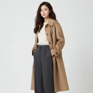 CC콜렉트 핸드메이드 싱글 카라 코트 C254MSG172