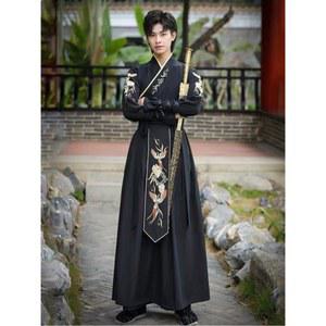 블랙 무협 협객 호위무사옷 프레 남자 여자 풍 사극 의상 세트 커플 무사복 검객