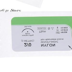 12개/세트 2.0/3.0/4.0 바늘 봉합사 나일론 의료용 실 멸균 수술 실습용