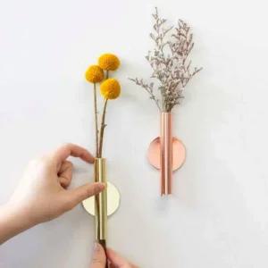 붙이는 인테리어 화병 조화꽃 꽃병 벽 장식 미니 벽걸이 행잉 납골당 로즈골드
