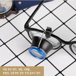 [퍼니메이커]확대경 돋보기 렌즈 보석 시계 수리도구 줌 확대 클립온 안경 루페돋보기