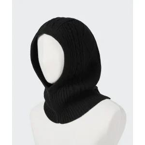 램스울 케이블 니트 바라클라바 블랙 402190