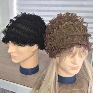 [룽스]프릴두건 여성모자 모자 헤어 커버 50대여성