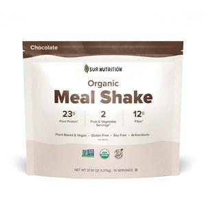 Sur Nutrition 식사 대체 쉐이크 식물성 단백질 23g 섬유질 12g 장 지원 (초콜릿)