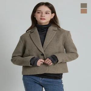 [원더플레이스][더블유스탠다드(W STANDARD)] 우먼 원 버튼 울 숏 자켓