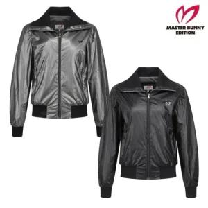 MASTER BUNNY 여성 글로시 리브 카라 집업 점퍼 21-E4JP402