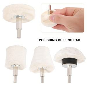 블러셔 블러쉬 광택 처리된 면 휠 원통형 버섯 모양 콘 T자형 왁스 흰색 패드 자동차 드릴용