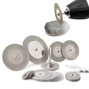 다이아몬드  디스크 휠 로터리 툴 원형 톱날 미니 소형 드레멜 드릴 맨드렐용 목재 석재 플라스틱 유리 타