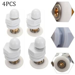 4PCS 욕실 도르래 흰색 샤워 캐빈 슬라이딩 유리 도어 글라이드 롤러 대 한 19mm-29mm 교체 바퀴