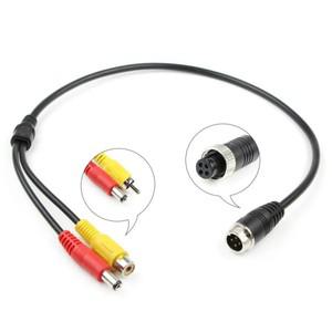 차량 후방 카메라 모니터용 DC 다중 케이블 플러그 어댑터 컨버터 4 핀 항공 헤드 수 암-RCA AV 암 1/5 개/