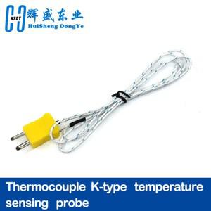 온도조절기 멀티미터용 K 타입  길이 1 계량기 와이어 온도 열전대 센서 프로브 케이블 테스터 라인 1m 100