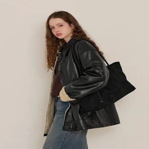 [제작] 리스본 레더 누빔 루즈핏 하프 자켓 85318 빅사이즈 여성의류