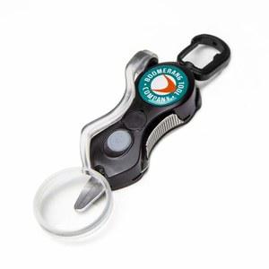 부메랑 공구 회사, 브레이드, 모노 및 플루오로 라인을 깨끗하고 매끄럽게 자르는 접이식 테더와 스테인리스 스틸 블레이드로 낚싯줄 커터를 저격합니다!