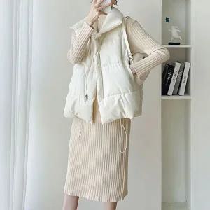 루즈핏 하이넥 패딩조끼 2color DK-0506