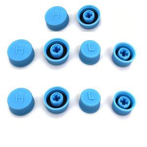 YehVeh 10 팩 차량 에어컨 밸브 코어 캡 R134a R12 서비스 냉동 AC 충전 포트 먼지 커버 고압 저압 파이프라인 M9 M10 자동차 시스템 씰 키트