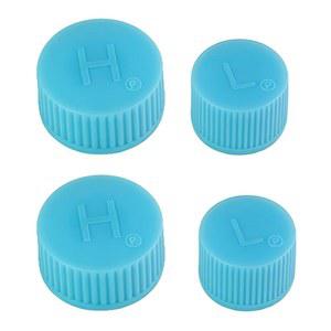 EKUWU 4 PCS 자동차 AC 밸브 코어 커버, R134a 에어컨 수리 시스템 충전 포트 캡, 고압 및 저압 누수 방지 씰 키트 먼지 커버 교체, A/C 액세서리