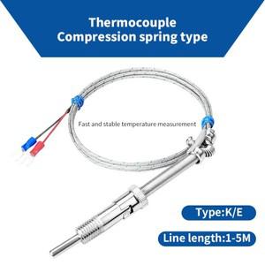 압력 용수철 열전대 열 저항 온도 센서 프로브 K 타입 0 ~ 600 ℃ E 400 고정밀 5x30mm M12