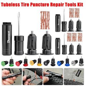 자전거 튜브리스 타이어 수리 도구 키트 펑크  평평한 고무 줄무늬 고정용 MTB 도로 플러그 삽입