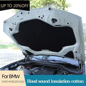 BMW 호환 X3 G01 X4 G02 2018-2022 용 사운드 단열면 자동차 엔진 후드 열 방음 Deadener 액세서리