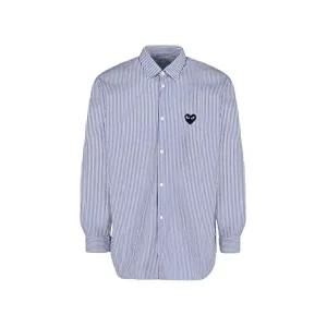 [꼼데가르송]꼼데가르송 블랙 하트 와펜 스트라이프 셔츠 블루 화이트 공용 AX B018 051 1