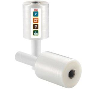 2팩 산업용 강도 미니 핸드 스트레치 랩 5인치 1000피트 롤 80게이지 두께, 이동 용품, 가구, 팔레트, 포장용 플라스틱 랩, 고강도 필름