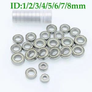 5pcs 소형 볼 미니 베어링 3x6x2.5 4x7x2.5 4x10x4 5x8x2.5 5x9x3 5x11x4 6x12x4 8x12x3.5 ZZ RC 자동차 자