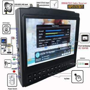 APC KPT-717ST DVB-S2 DVB-T2 위성 파인더 미터 위성 TV 수신기 MPEG-4 변조기 DVB-S/S2 MP4 HEVC(H.265)