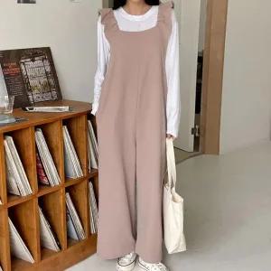 빅사이즈 512 스퀘어프릴끈점프수트 DRAV310