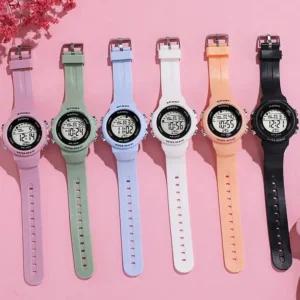 스톱워치 알람 라이트 컬러 손목시계 라이트컬러시계 여자 패션 커플
