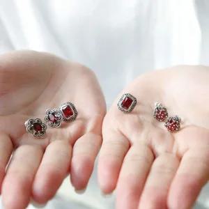 바이데이지 가넷 천연원석 귀걸이 Be0680