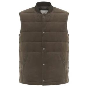 [오스틴리드]라이트베이지 코듀로이 다운 퀼팅 베스트-AJJ22402