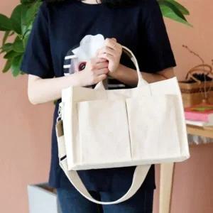 넉넉한 수납공간 전면 빅투포켓 캔버스 텀블러백 미니 가방 지갑형 에코백 케이스 숄더백 크로스백 토트백