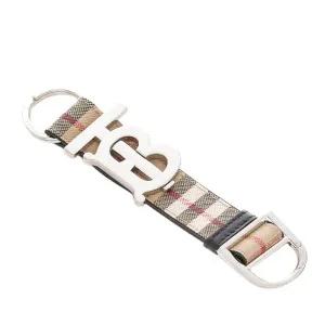 [버버리] 실버메탈 TB모노그램 패치 빈티지 체크 키링/8063863