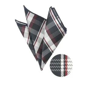 [에이치플러스몰]블랙 와인 체크 행커치프