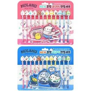 2개입 CT29CW77 몰랑 뉴 몰랑연필세트 12본 피규어필기구 필기구