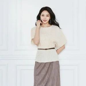 [플라이플리츠]플리츠 럭스 블라우스 +벨트